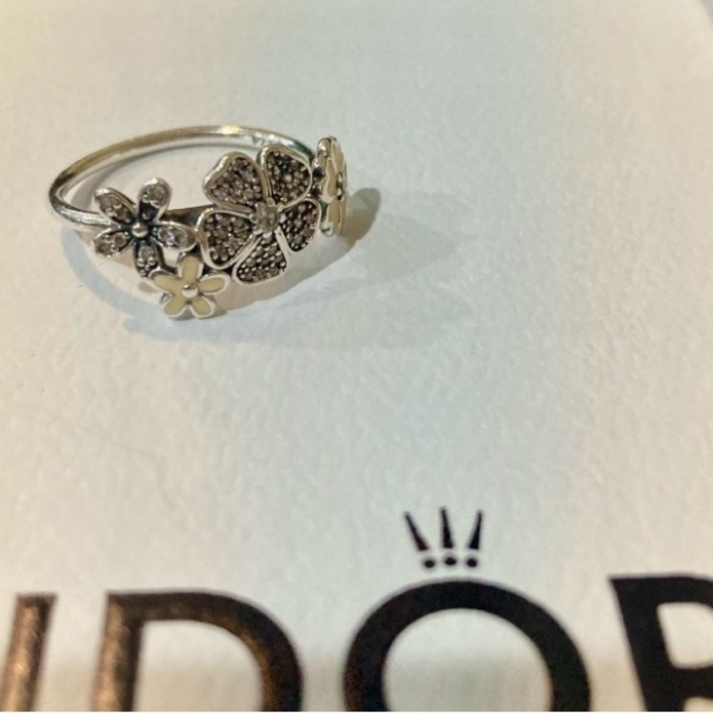 Pandora Silver Floral Design Ring
